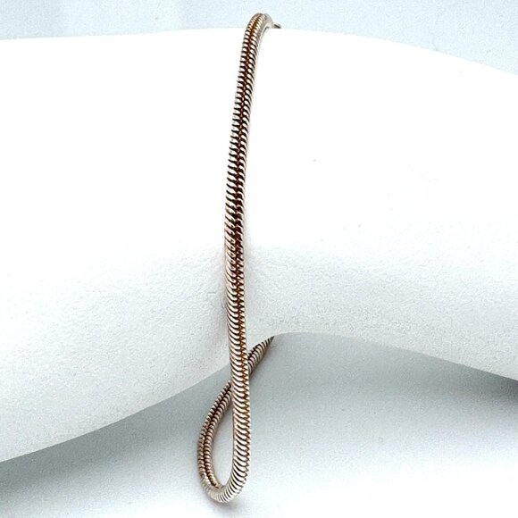 Silver Snake Chain Bracelet Milor 925 Sterling  7" Italy Lobster Clasp 6 g Vtg - Picture 1 of 7